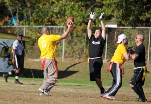 Adult flag Football, five games before play-offs