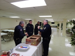 Officers of A Squad prepare the boxes.