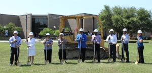 Officials gathered for the groundbreaking.