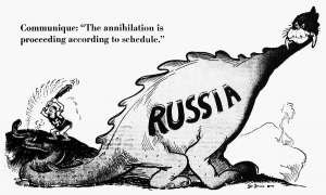 An example of a Seuss World War II era political cartoon.